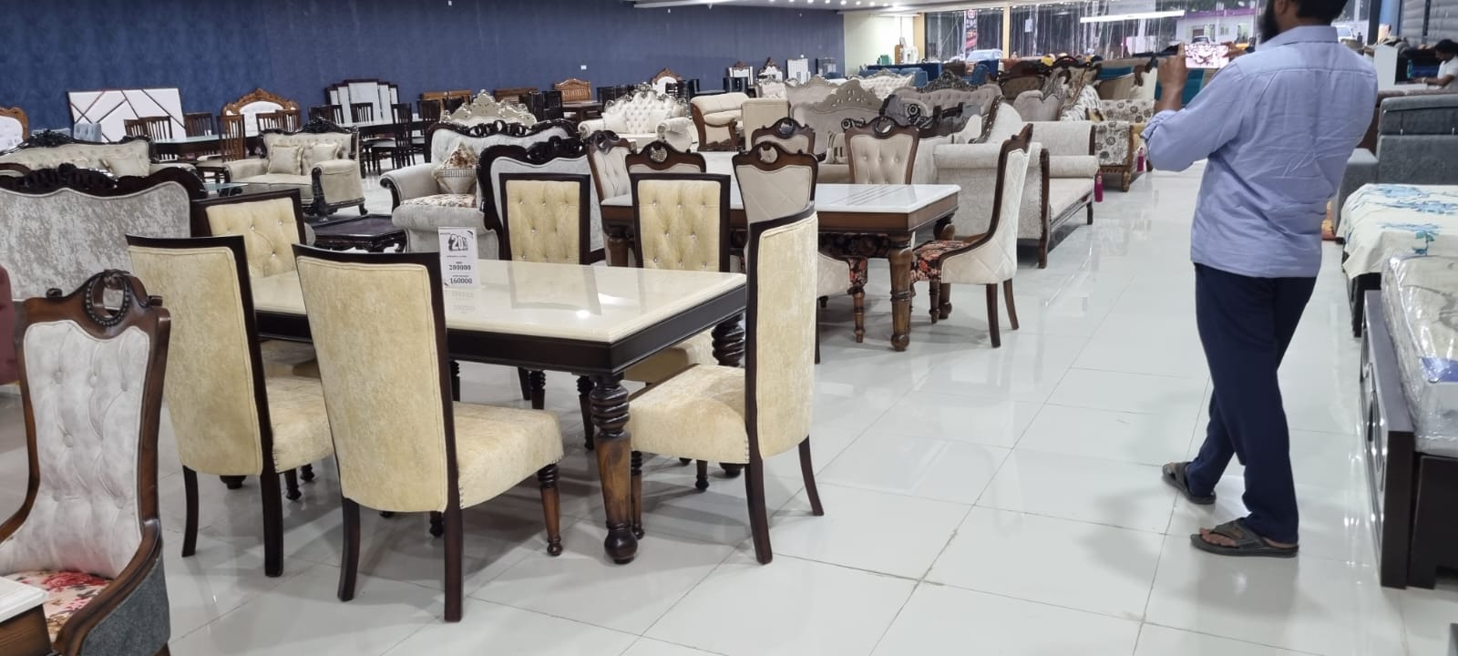 6 Seater ONYX Marble Dinning Sets