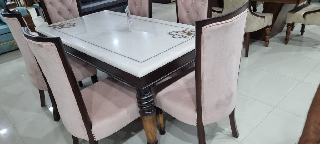 6 Seater ONYX Marble Dinning Sets