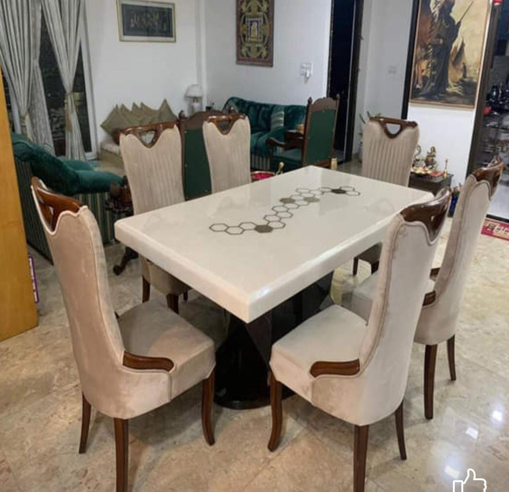 6 Seater ONYX Marble Dinning Sets