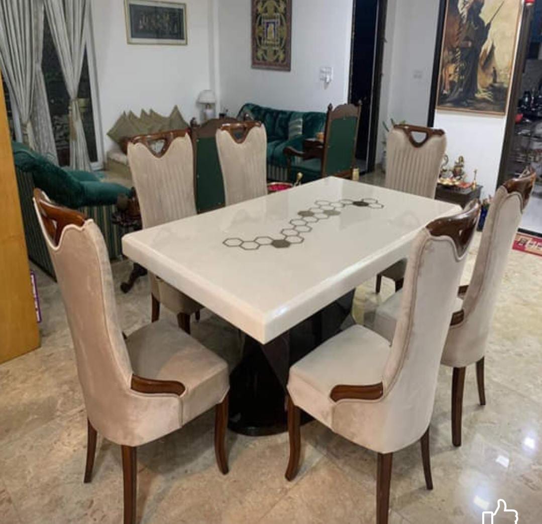 6 Seater ONYX Marble Dinning Sets