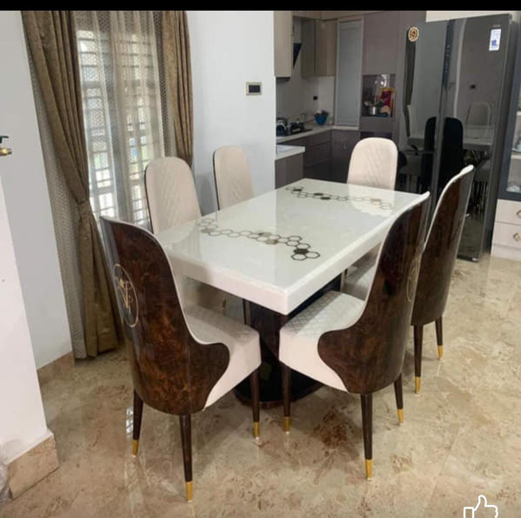 6 Seater ONYX Marble Dinning Sets